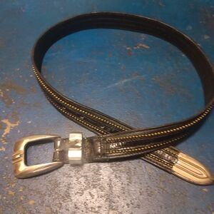 Elegant Black and Gold Women's Belt